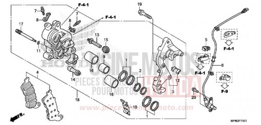 MACHOIRE DE FREIN AVANT D. (CB1000RA) CB1000RAE de 2014